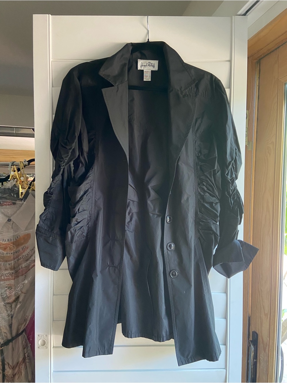 Joseph Ribkoff Black Ruched-Sleeve Blazer